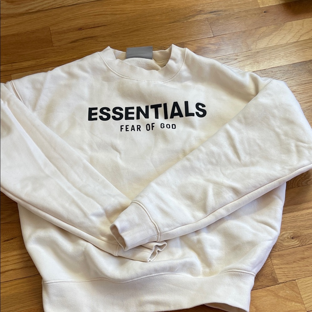 Fear of God Essentials Cream Crewneck Sweater
